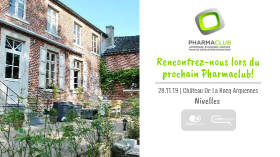 Prochain RV formation: le 28/11 à Nivelles avec le Pharmaclub