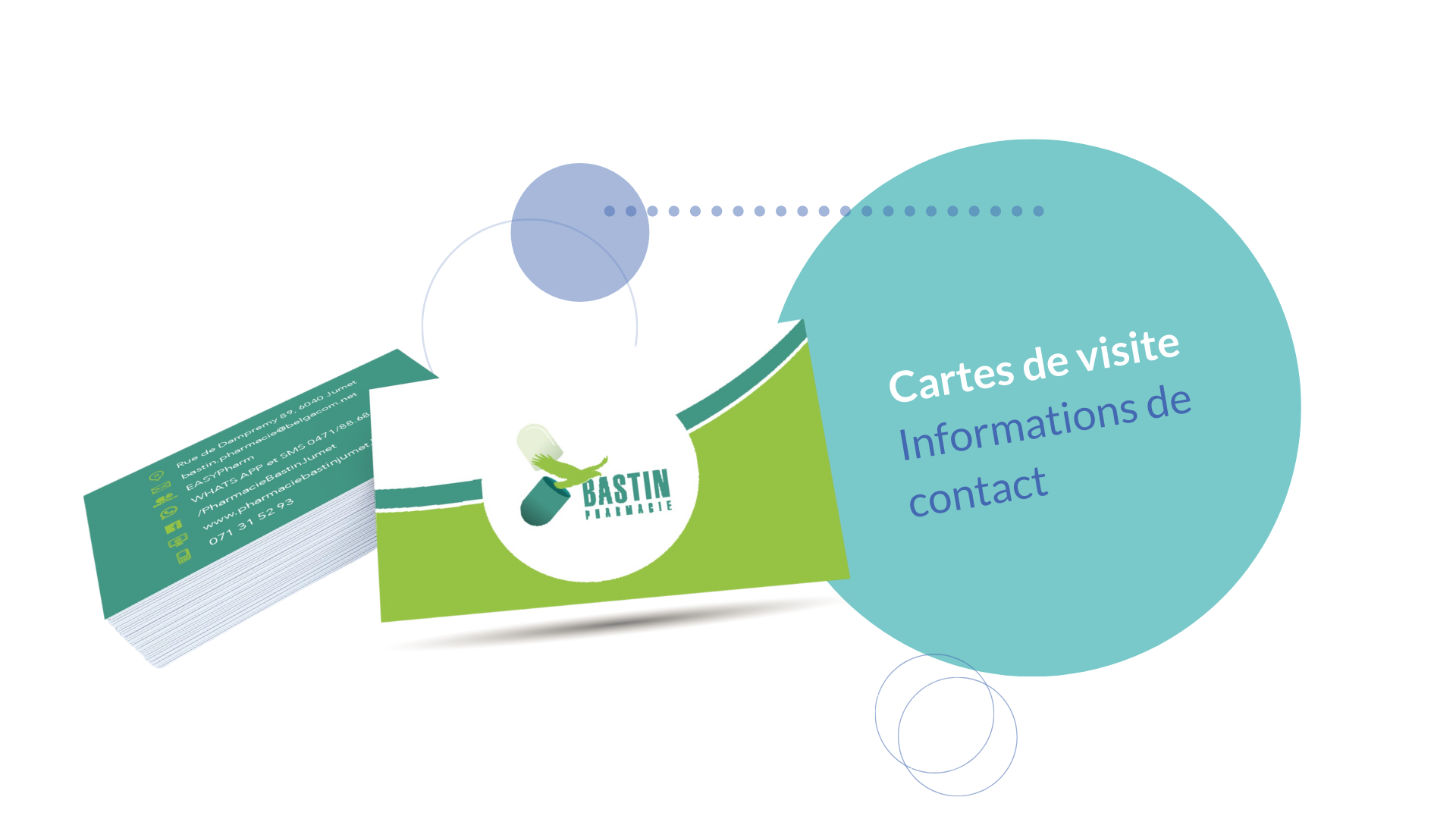 cartes de visite pour la pharmacie bastin