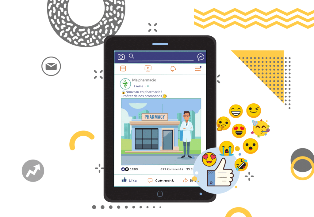 #pharmacie #pharmacien #santé #communication #réseauxsociaux #facebook #instagram #emoji #emojis #visibilité #publications