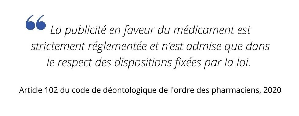 Article 102 du code de déontologique de l'ordre des pharmaciens, 2020